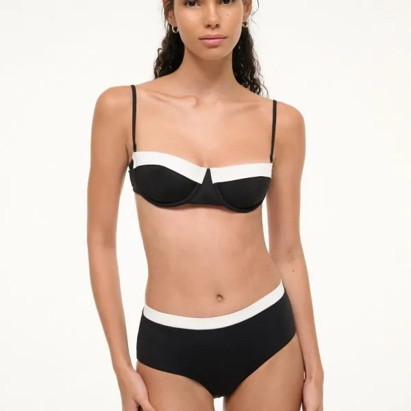 JO BALCONETTE BIKINI TOP | BLACK WHITE