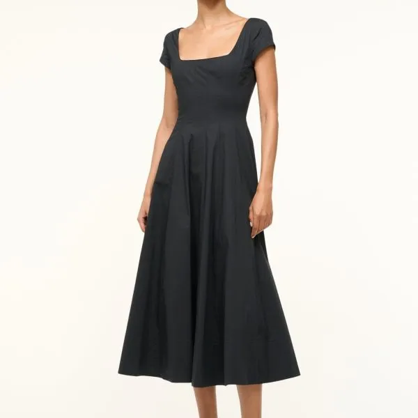 SHORT SLEEVE WELLS DRESS | BLACK