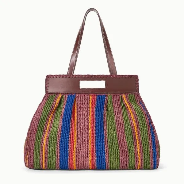 RUE TOTE BAG | JUNGLE STRIPE RAFFIA