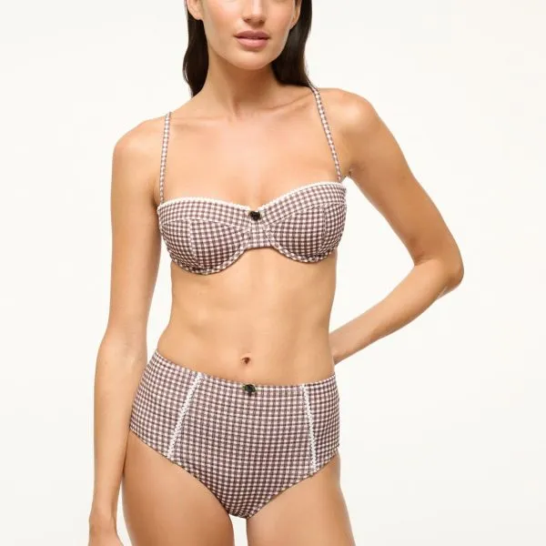 WAILEA BIKINI BOTTOM | DARK CHOCOLATE MICRO CHECK