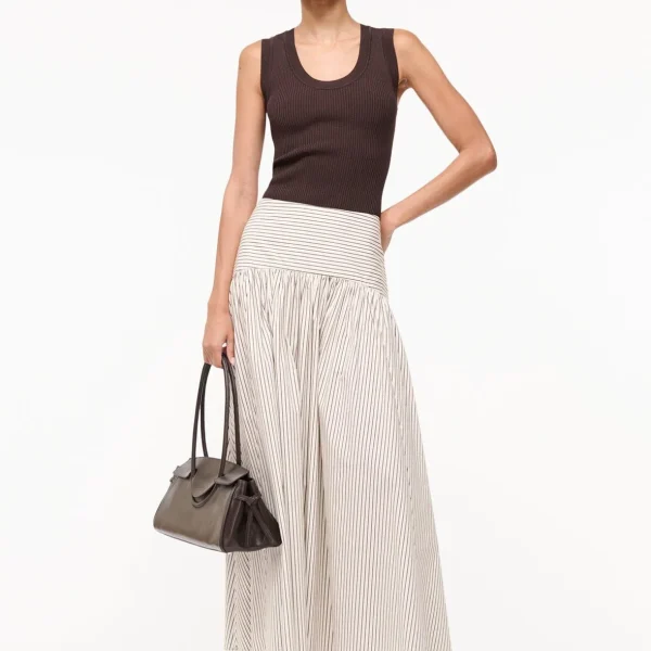PROCIDA SKIRT | IVORY DARK OAK MICRO STRIPE