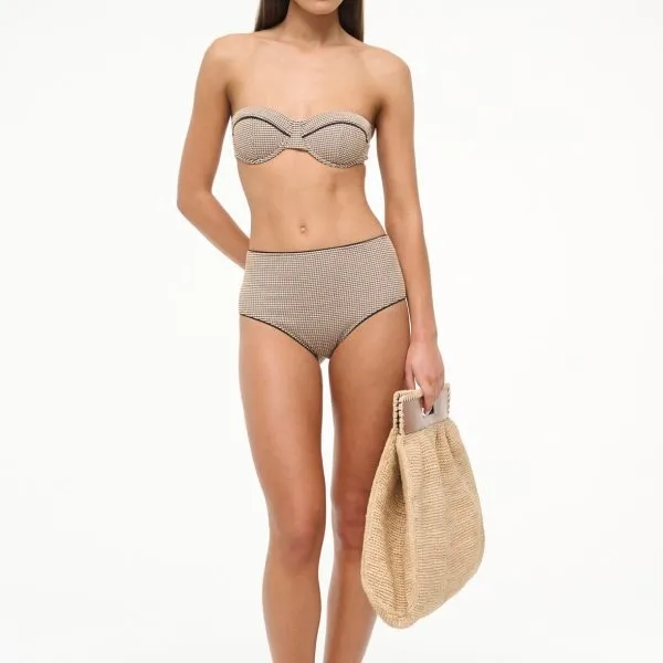 DEVON HIGH RISE BIKINI BOTTOM | NATURAL PIQUE